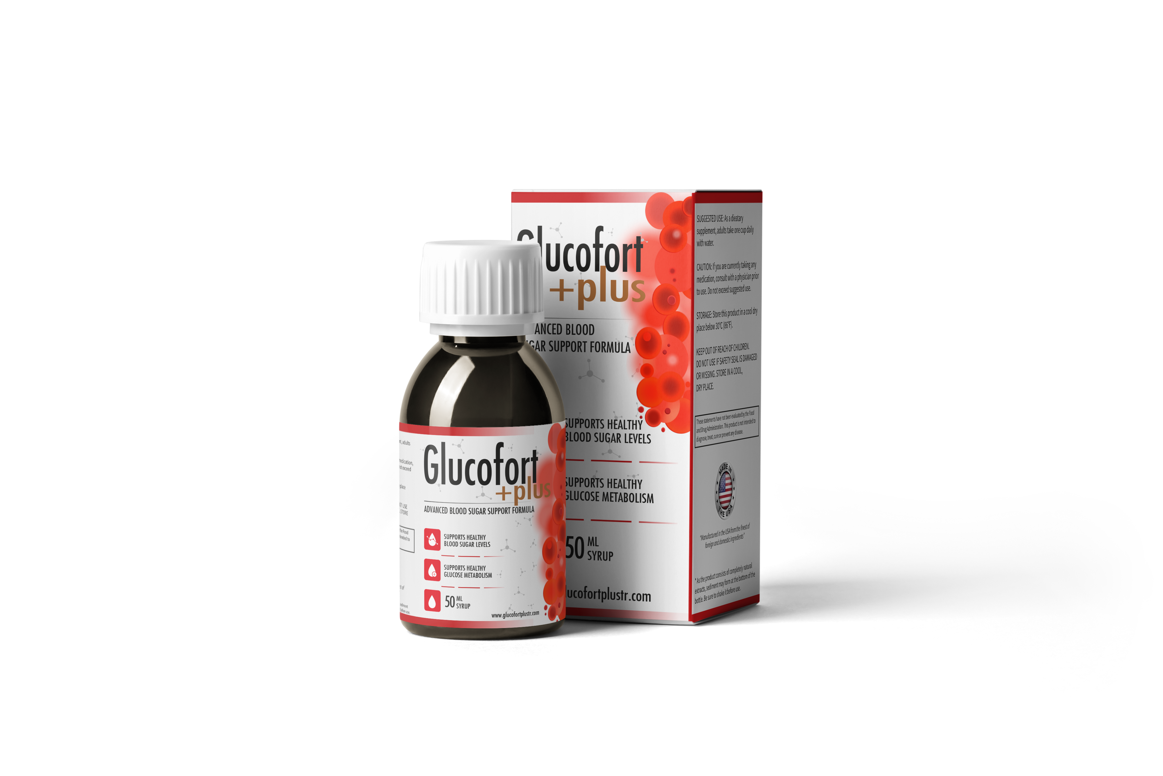 Glucofort plus — شراب (دعم مرضى السكري), تغليف المنتج
