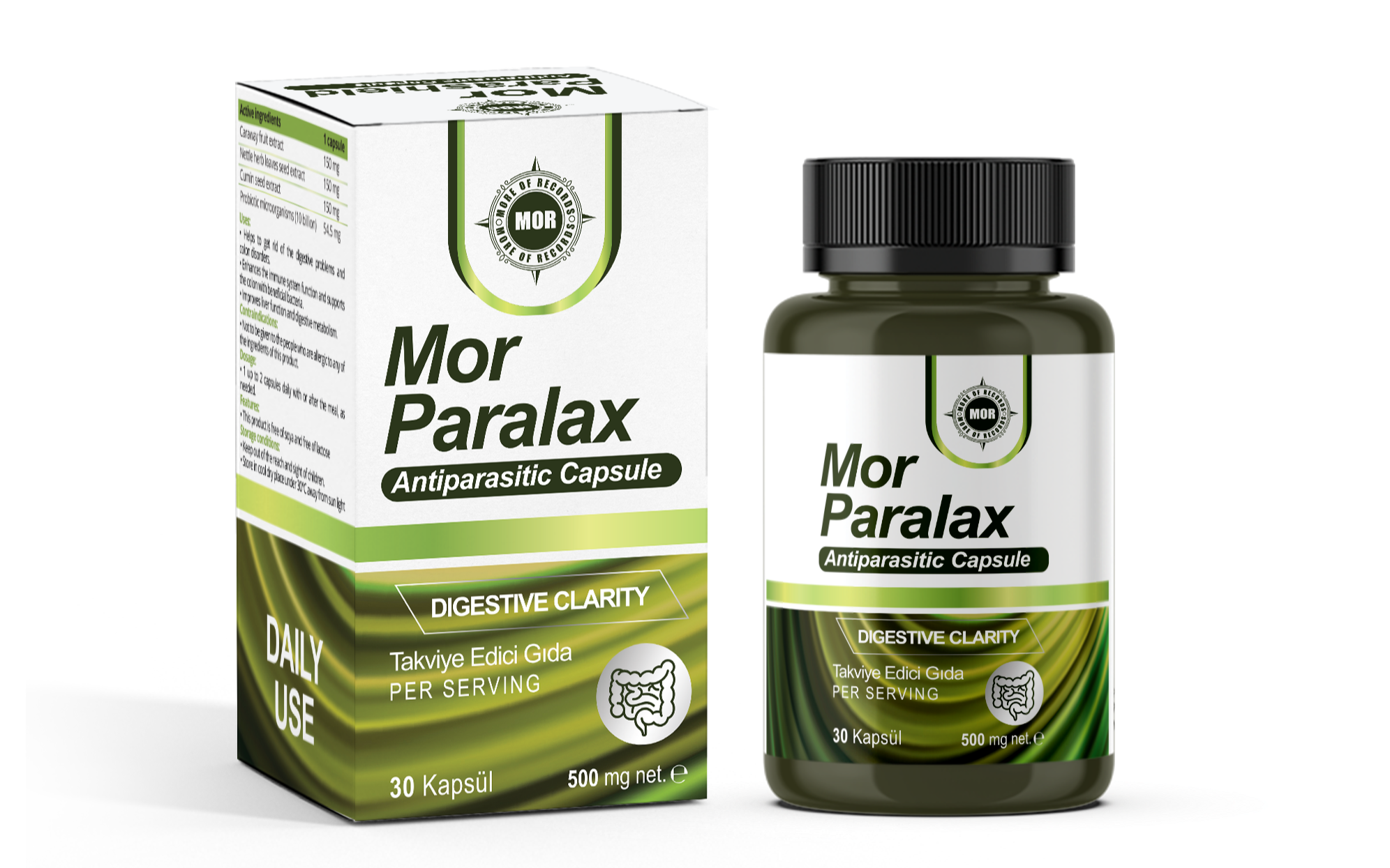 Mor Paralax — كبسولات (التخلص من الطفيليات), تغليف المنتج