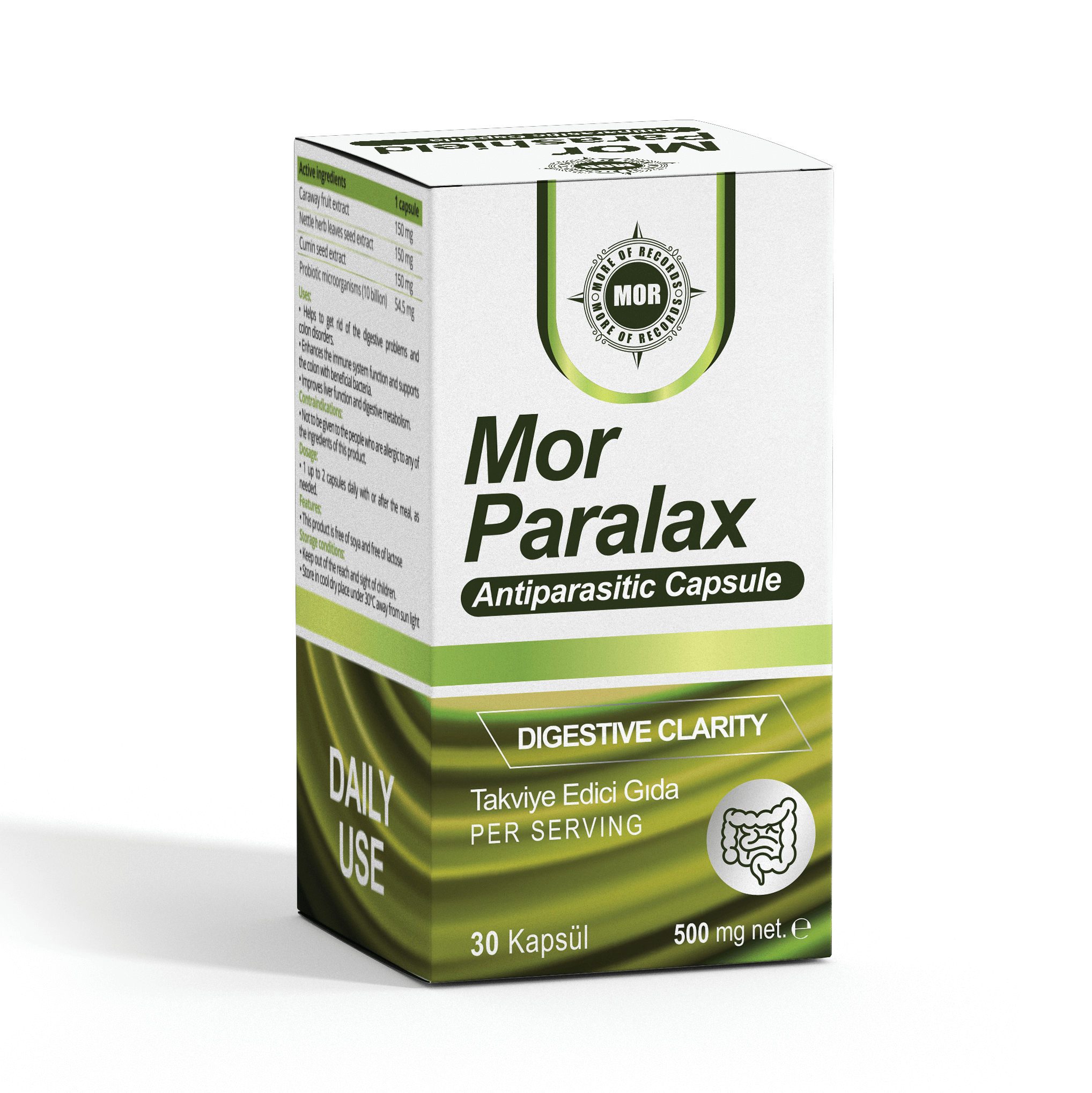 Mor Paralax — كبسولات (التخلص من الطفيليات), تغليف المنتج